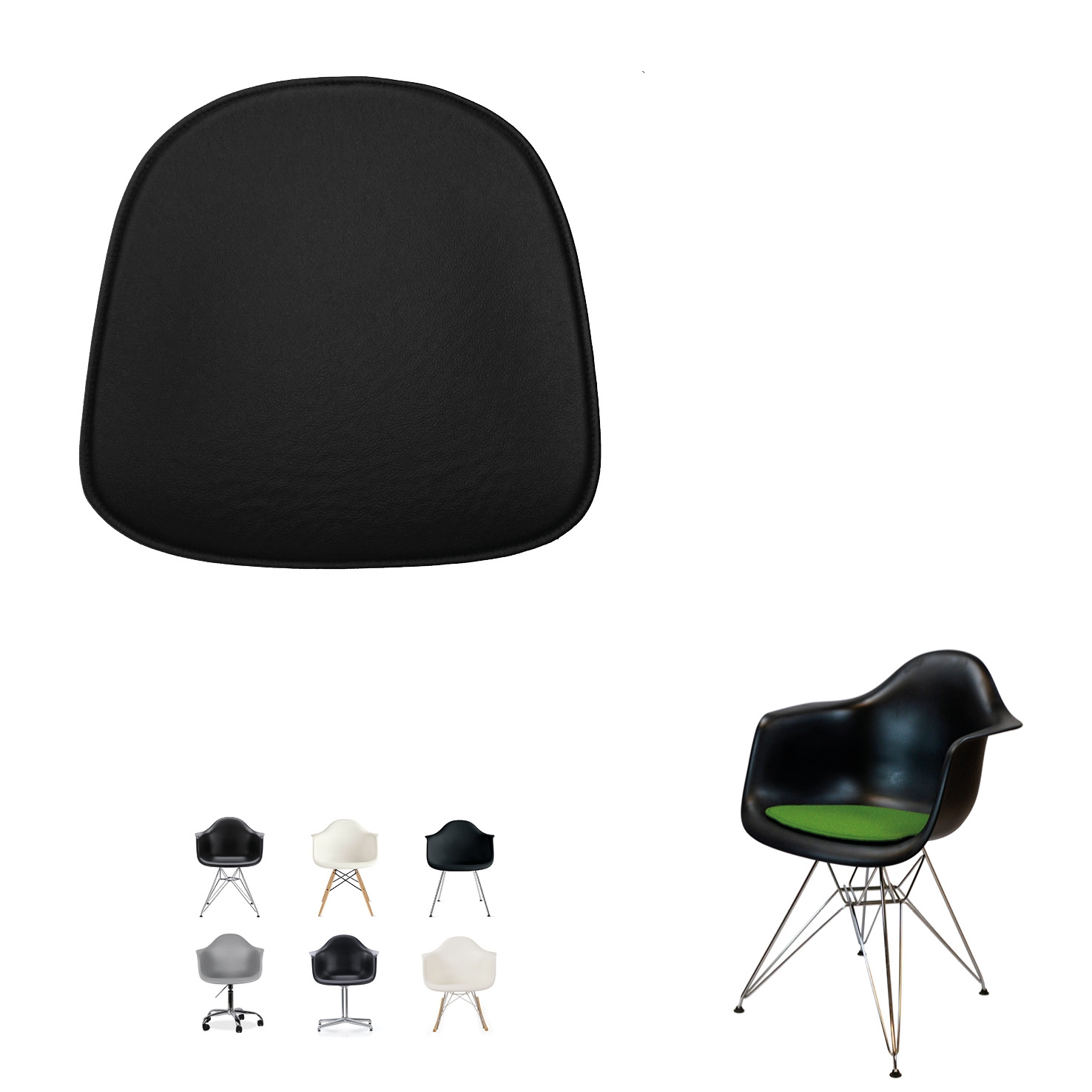 Lux Seat cushions in Luxury Leather for Eames Plastic Armchair DARDAWDAXPACCDALRAR Lux Seat cushions in Luxury Leather for Eames Plastic Armchair DARDAWDAXPACCDALRAR